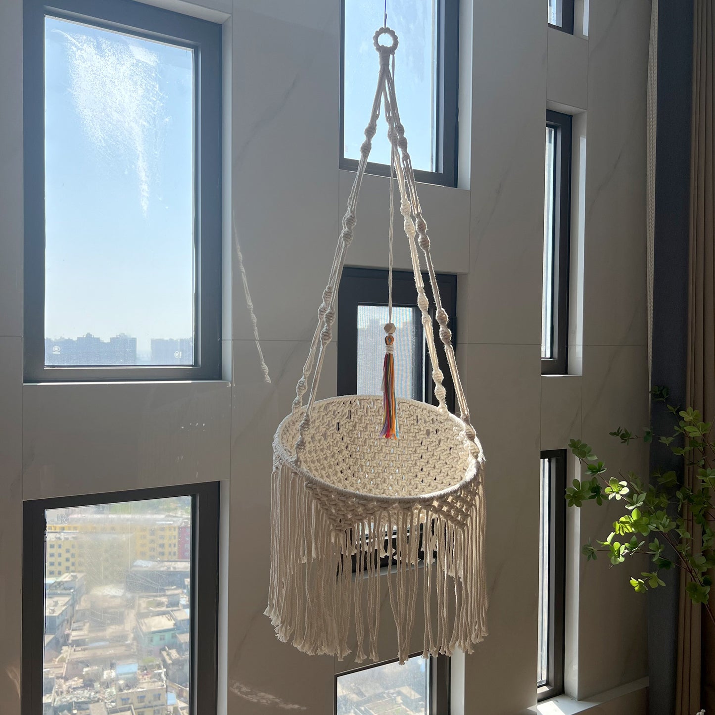 Nordisk Boheme Vævet Tapestry Netlomme Kattehule