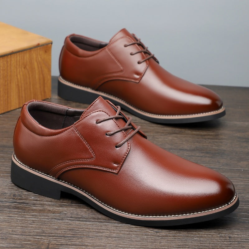 Plus Size Business Formal Wear Black Leather Shoes For Men