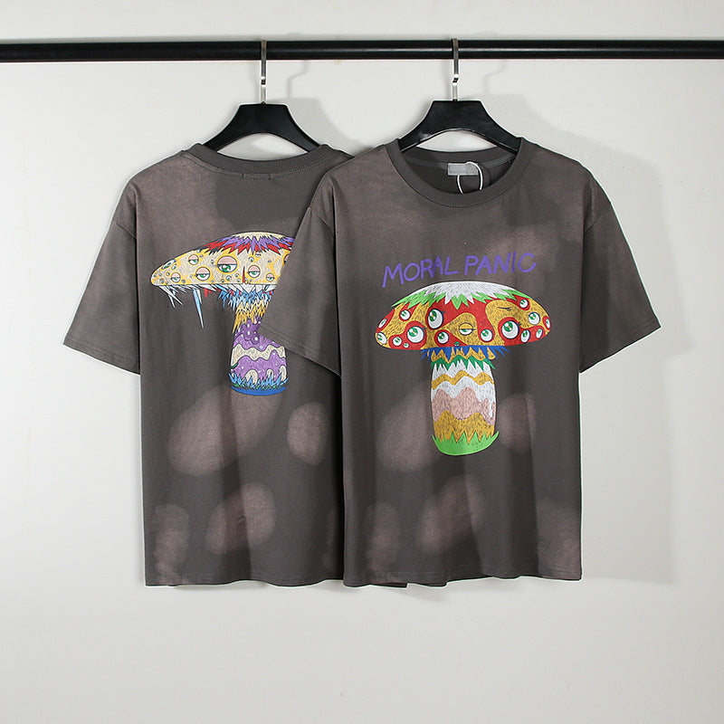 Hip-hop Doodle Mushroom Eye Print Leisure Loose