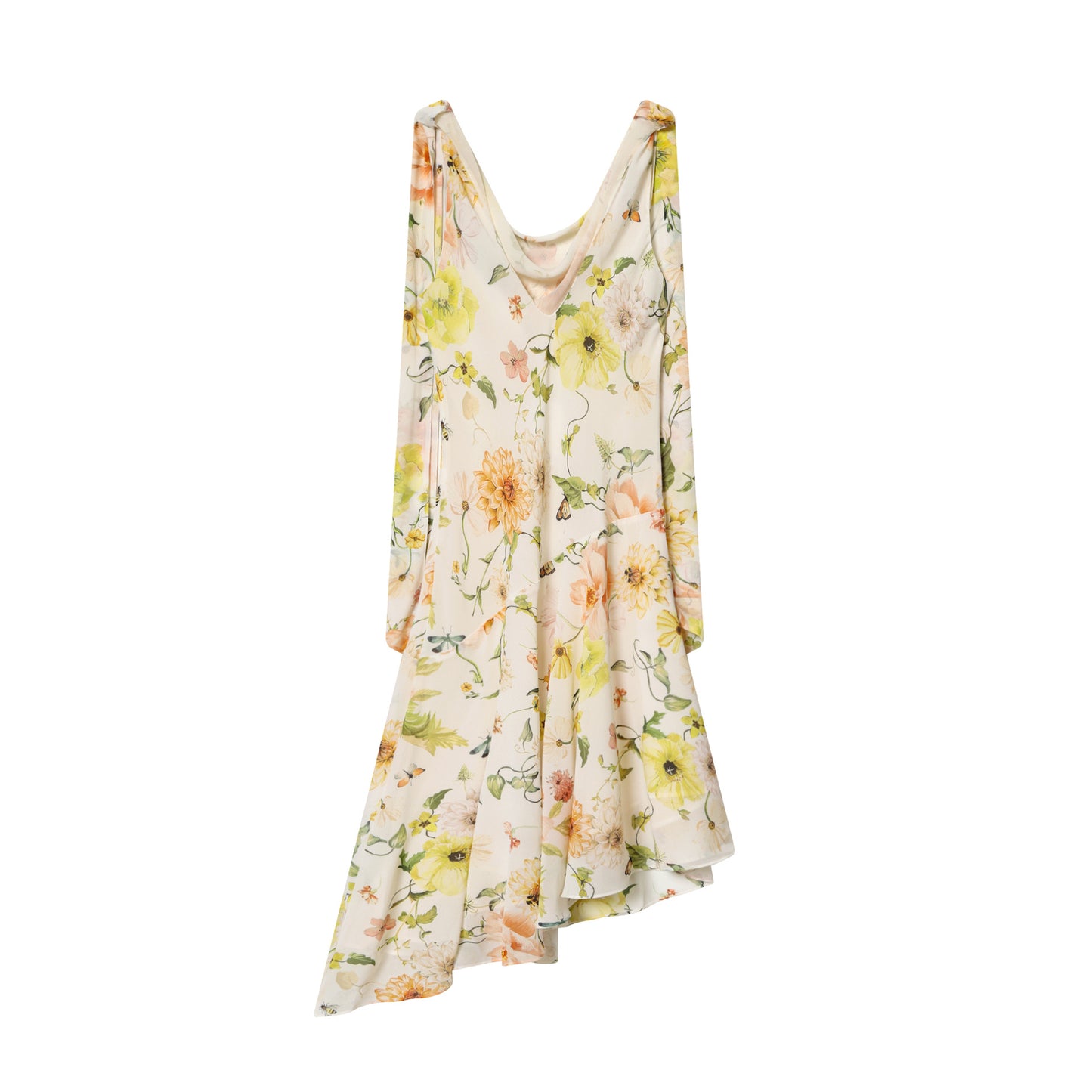 Irregular Design Printed Swing Neck Dress For Women
