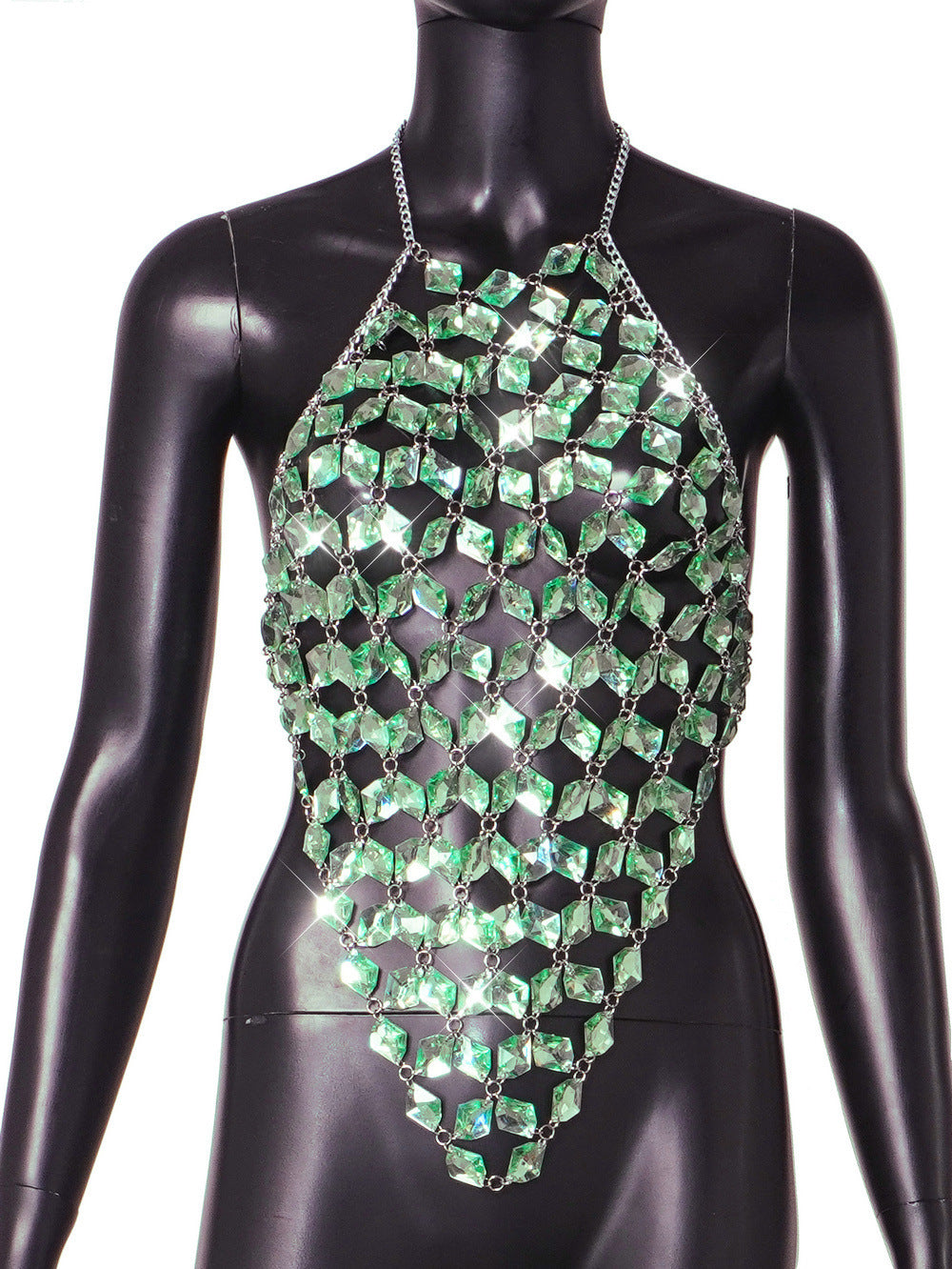 Women's Acrylic Gem Stitched Backless Vest