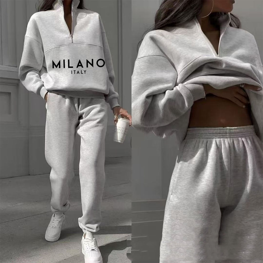 Women's Fashion Printed Hoodie Suit