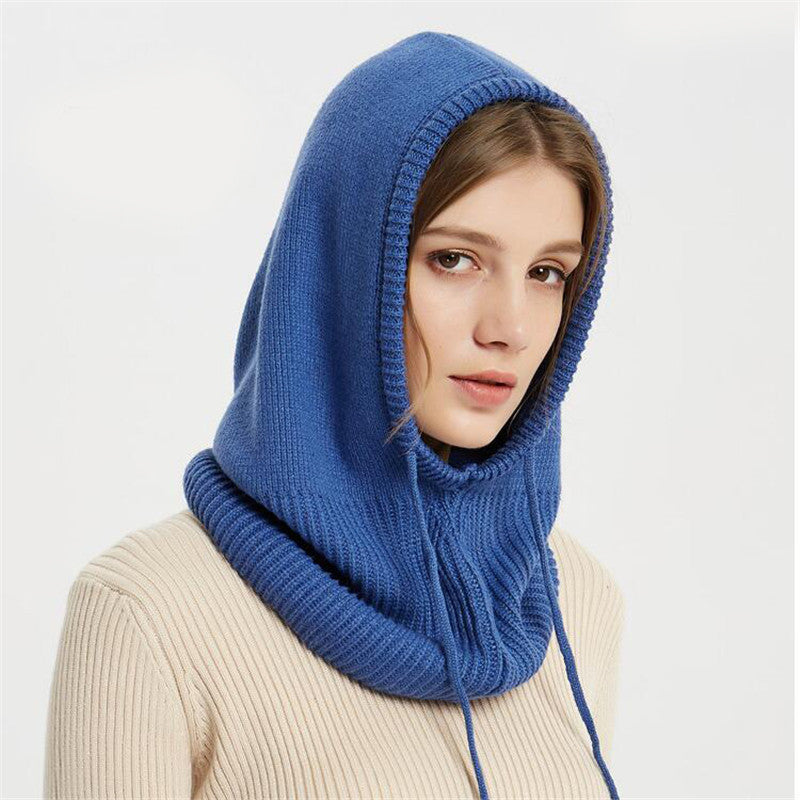 New Autumn And Winter Women's Hat Scarf All-in-one Pullover Cap Bib Fashion Wool Knitted Cap