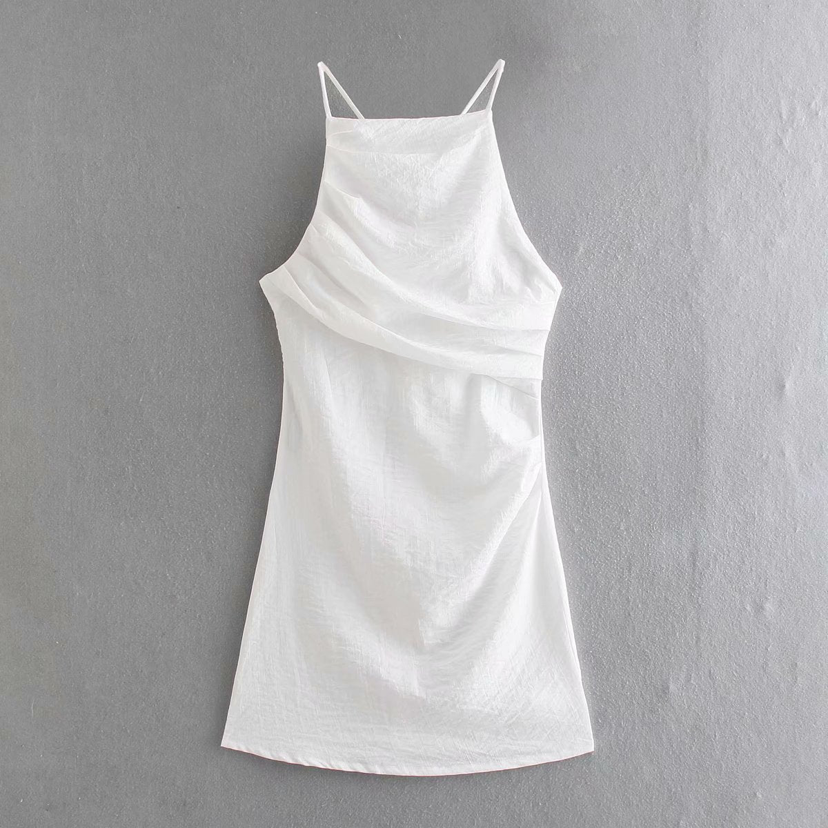 European And American New Pleated Suspender Sexy Dress