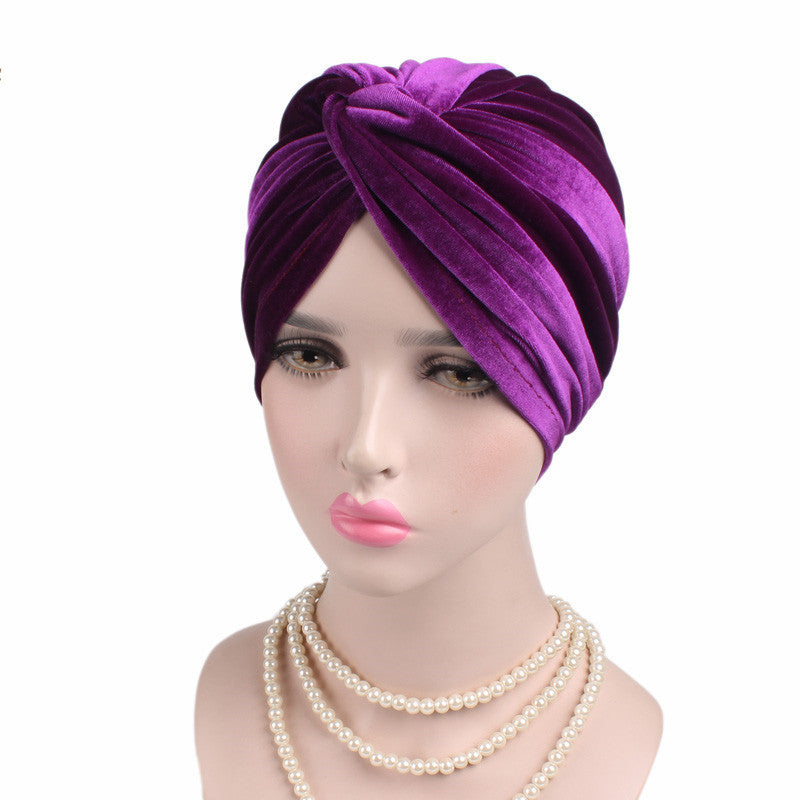 Velvet Stretch Tam-o'-shanter Cross Twist