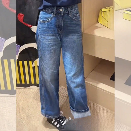 Retro vide ben Jeans Dame Lille Store Størrelse