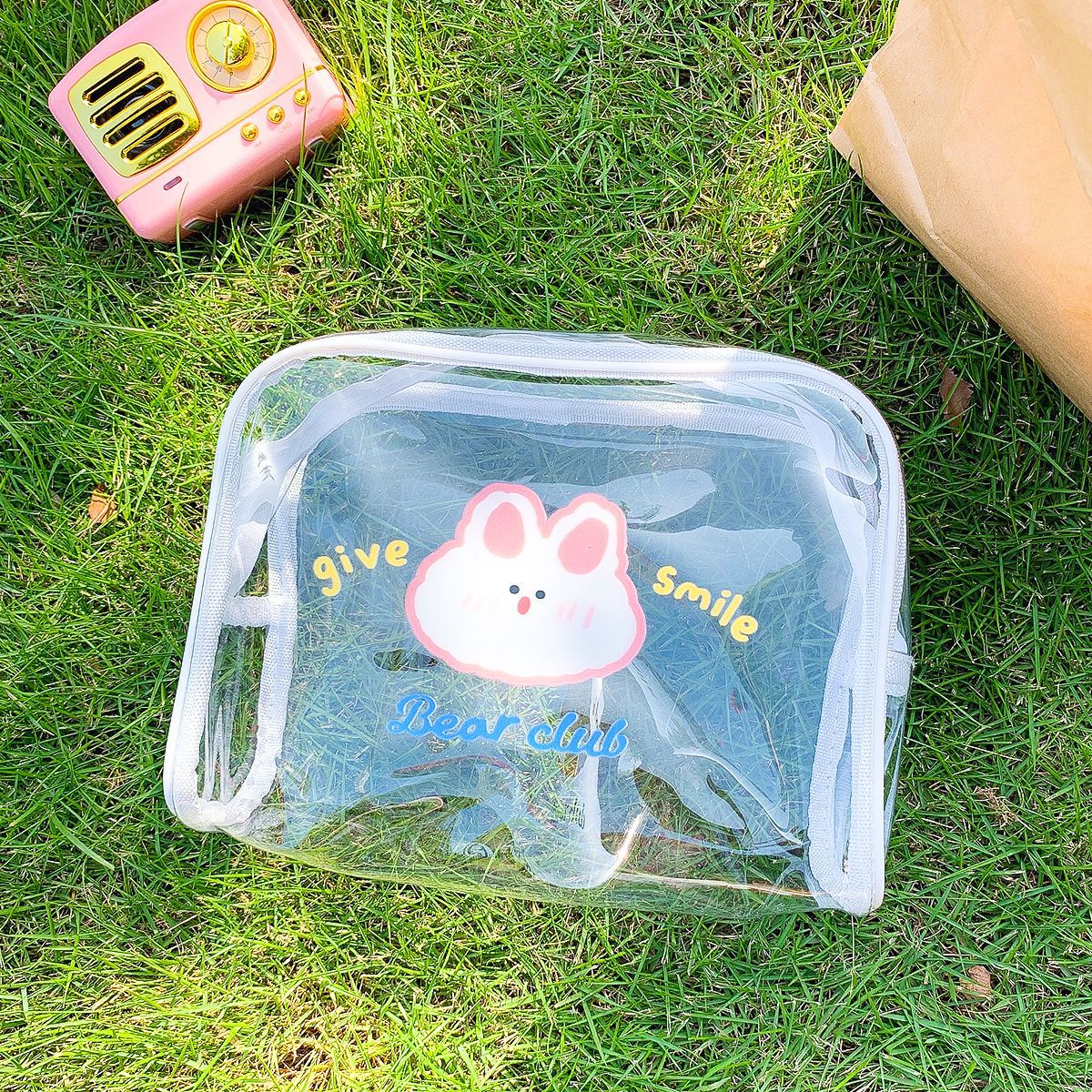 Creative Cartoon Transparent Makeup Waterproof Travel Storage Bag