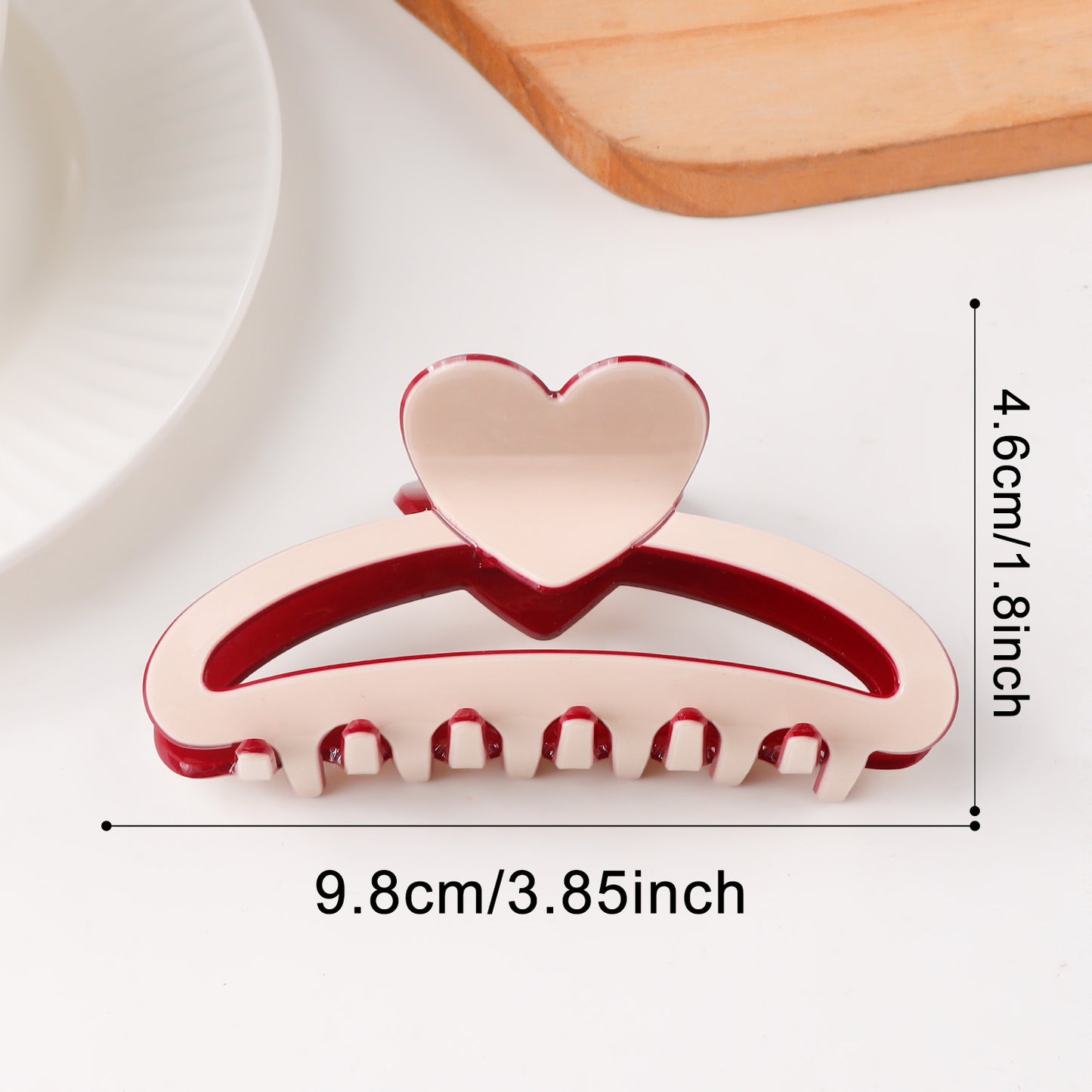 Valentine's Day Heart Shaped Color Block Fresh Sweet Updo Shark Clip