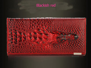Women's Casual Long Zippered Leather Wallet