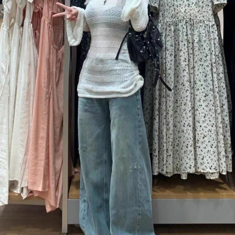 Løstsiddende Strikket Off-shoulder Top til Kvinder