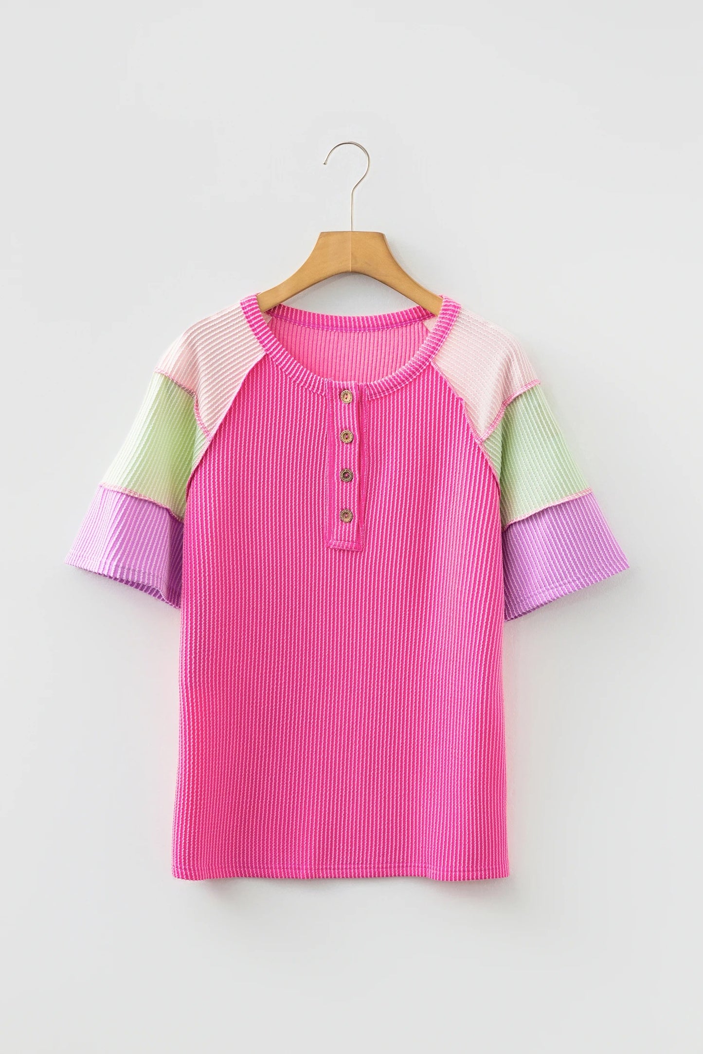 Womens Loose Casual Pullover With A Crew Neck And Short Sleeves