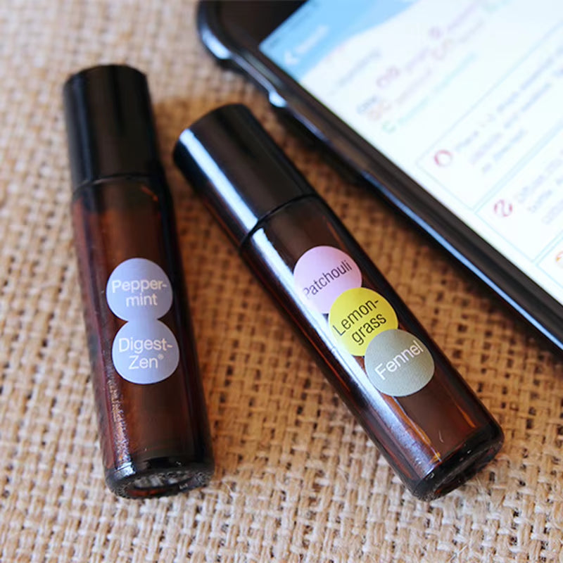 12Pcs 10Ml Amber Empty Refillable Glass Perfume Roll on Bottle with Stainless Steel Roller Ball for Essential Oil Aromatherapy