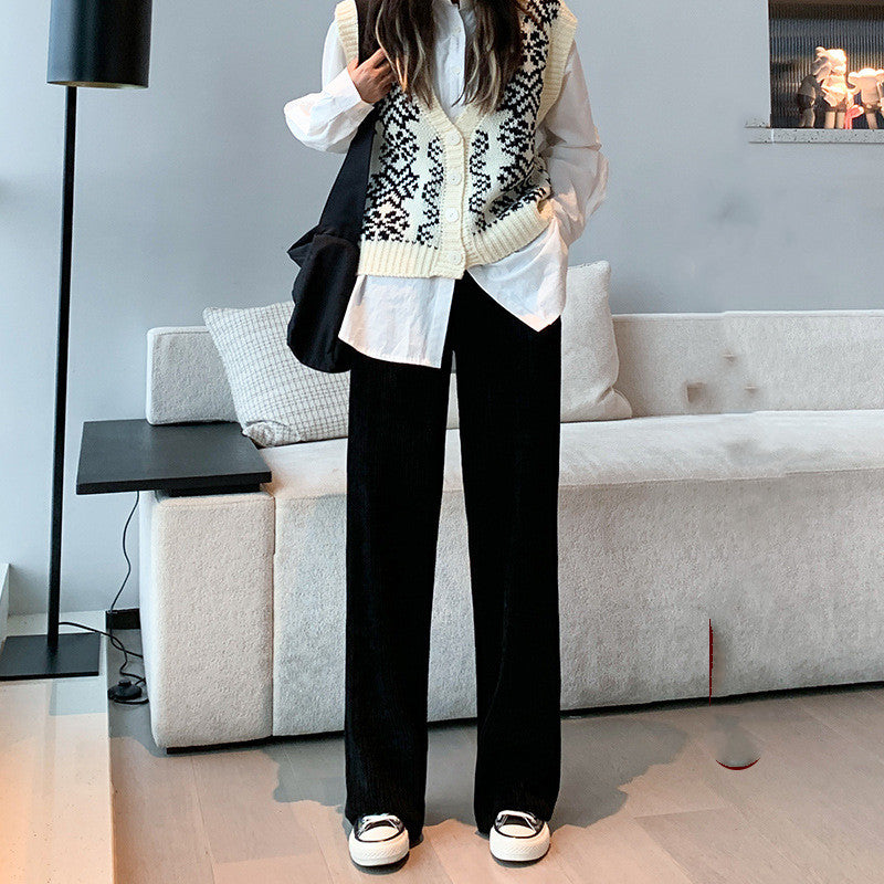 Casual Padded White Corduroy Trousers