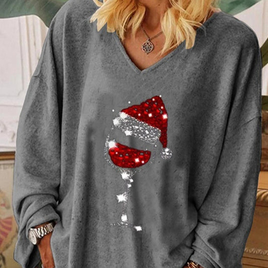 European And American Autumn Winter Coat Christmas Printing