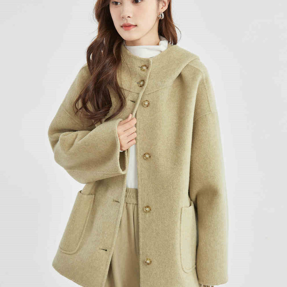 Cloak Winter Hooded Reversible Cashmere Coat