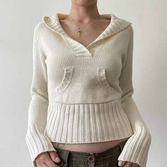 Street Babes Retro High Waist Pocket Hooded Sweater