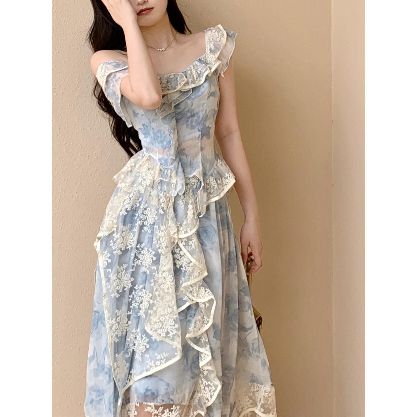 Tea Break Blue Super Fairy Two-piece Dress