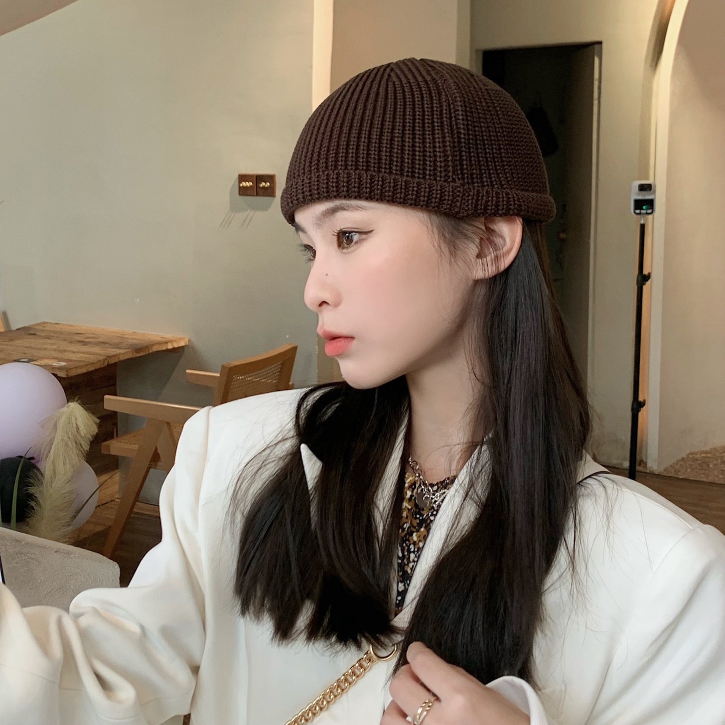 Solid Color Woolen Dome Knitted Hat