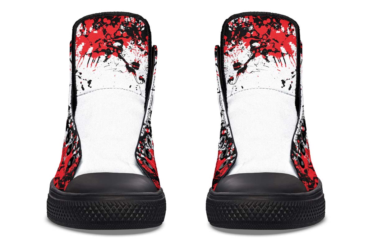 Men's And Women's Fashion Color Printing High-top Canvas Shoes