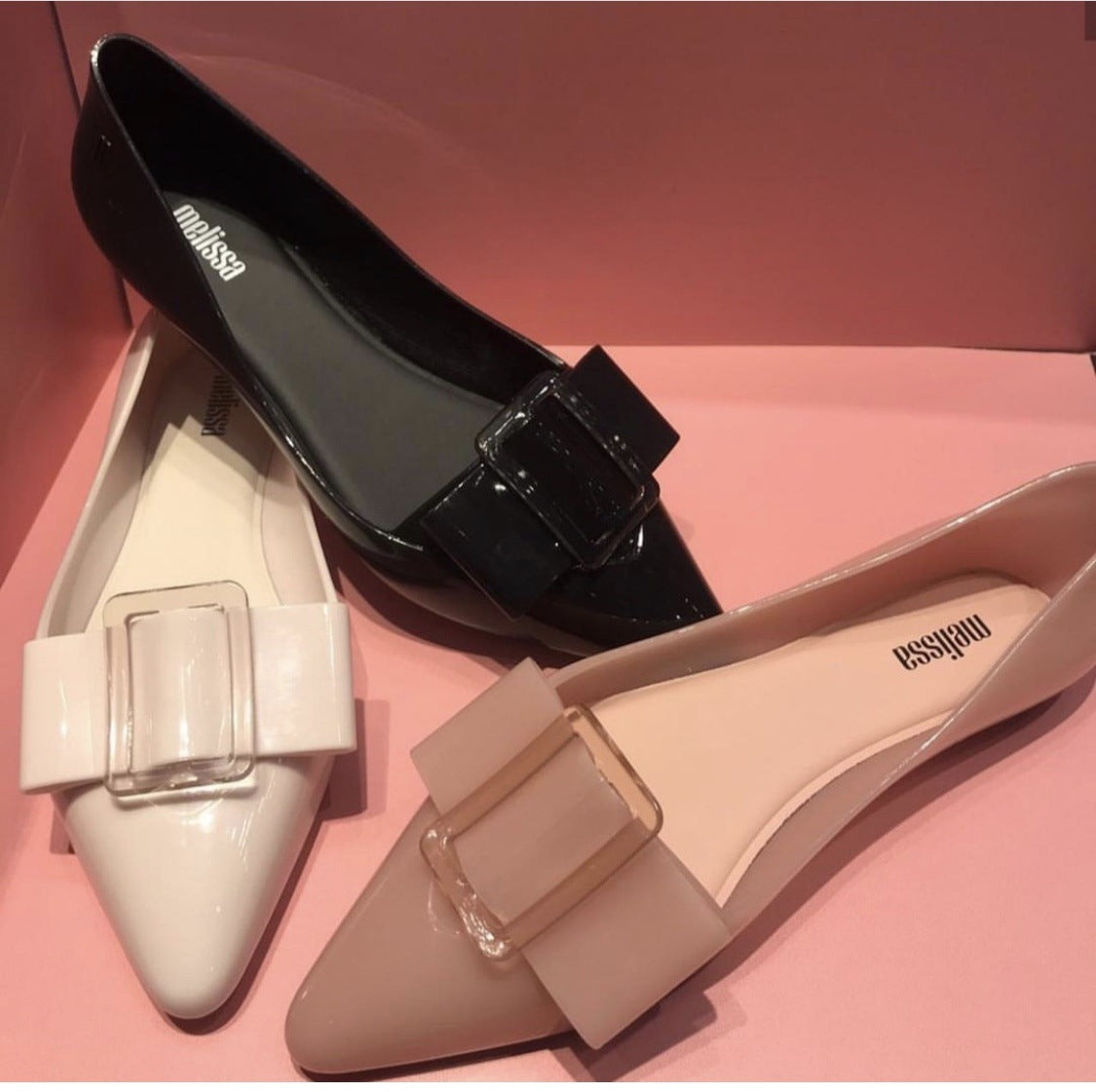 Ladies Simple Pointed Square Knot Shoes