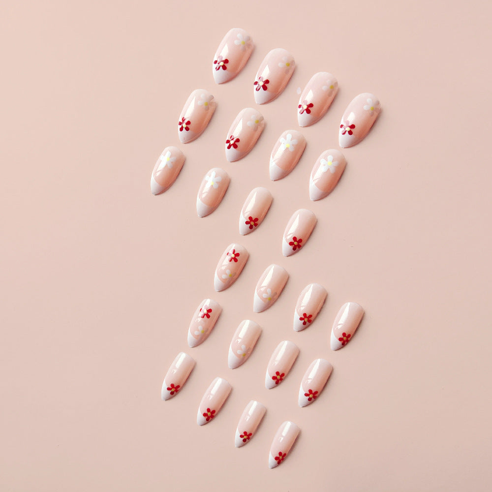 Fingertip Flower Gentle Temperament Nude Nail Patch