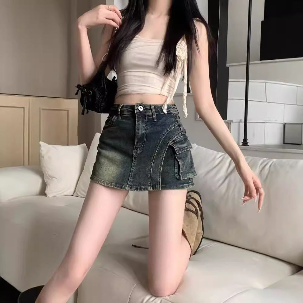 New Anti-exposure, Slimming Denim Shorts Skirt