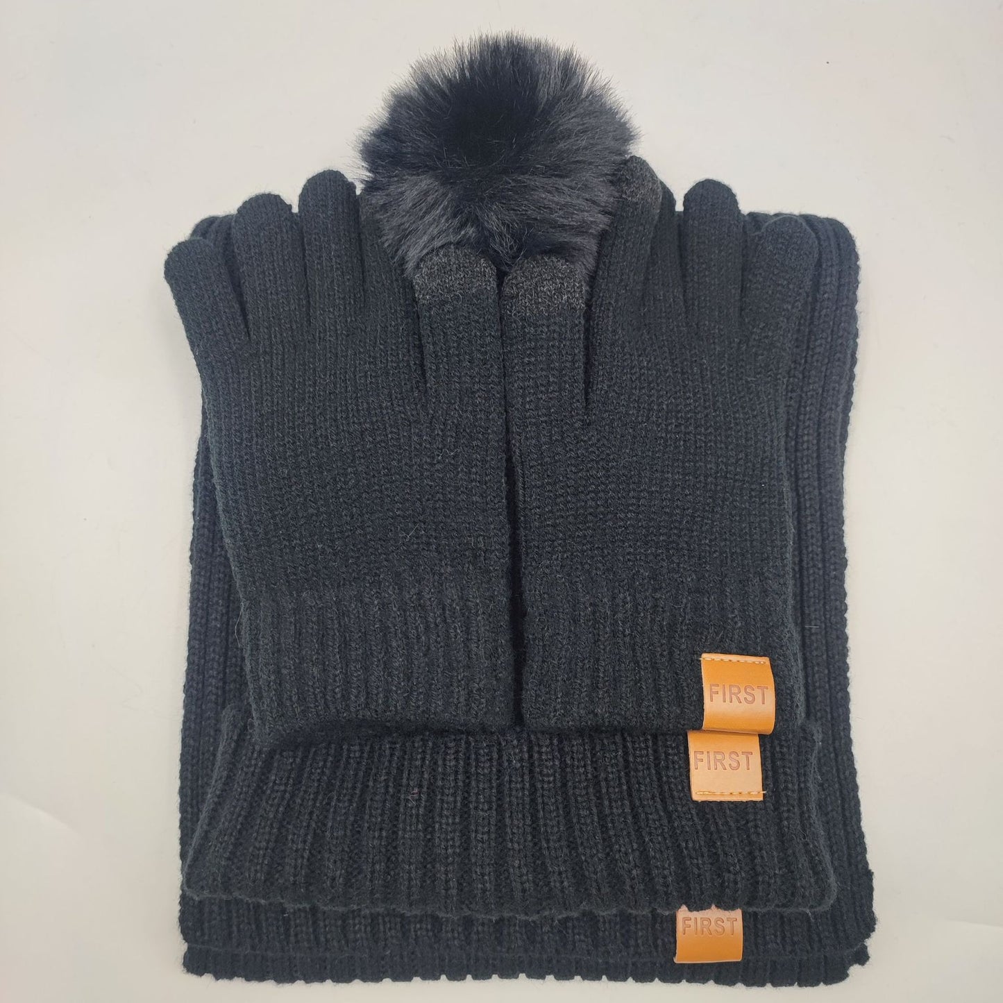 Men's And Women's Knitted Hat Scarf Gloves 9-color