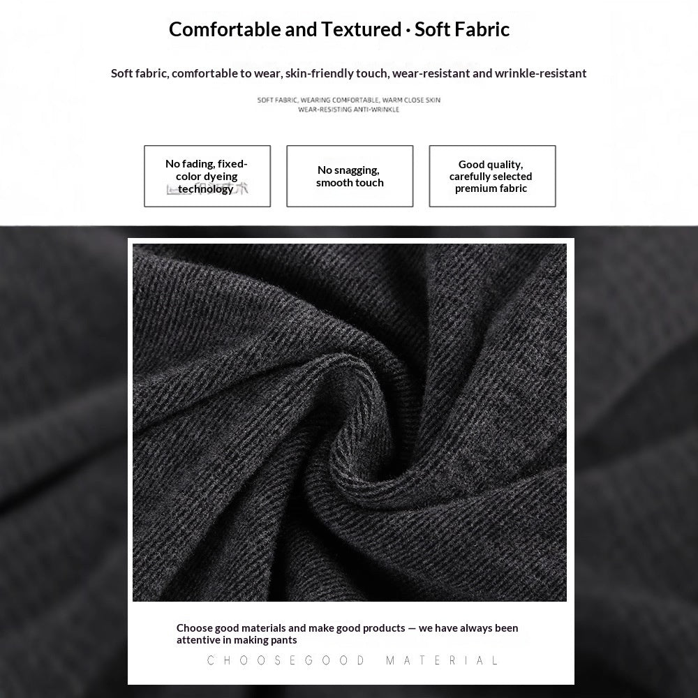 Straight-leg Lambswool Sticky Rice Pants For Fall And Winter