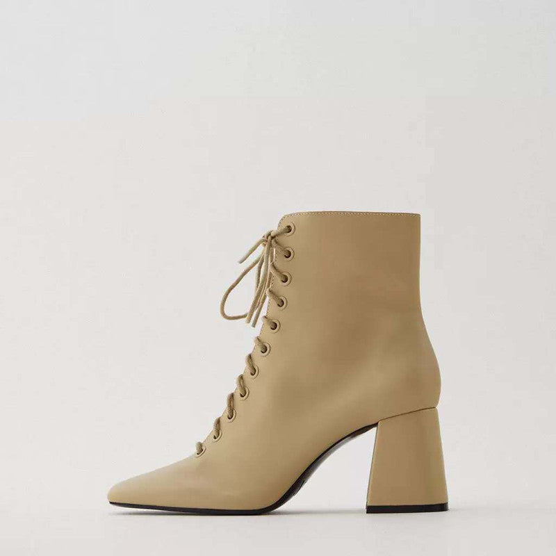 New Women's Shoes Camel Brown English Cattle Leather