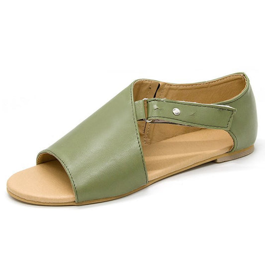 Fish Mouth Low Heel Flat Large Size Sandals