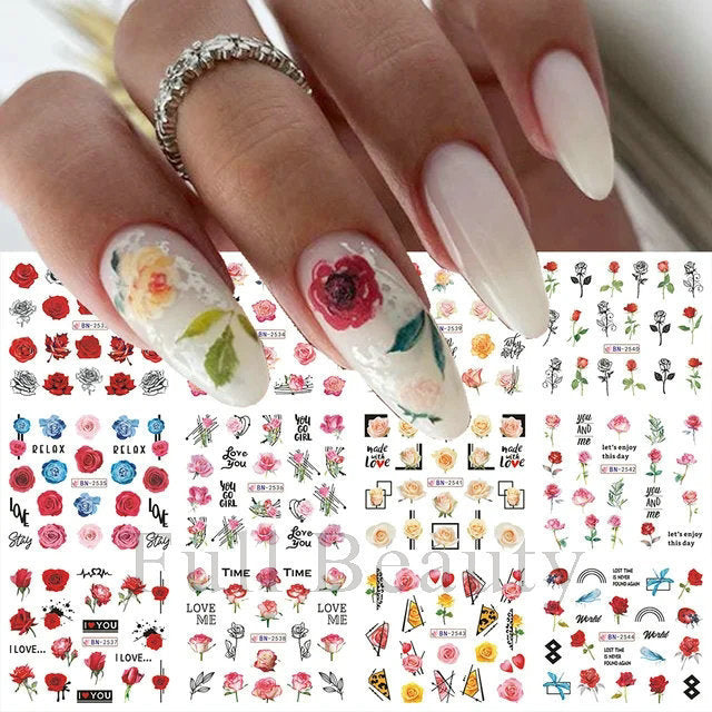 Cartoon Animal Nail Beauty Water Printing Stickers