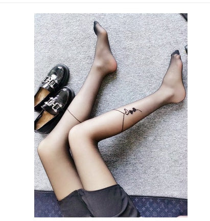 Fashion Sexy Women's Black Transparent Pantyhose