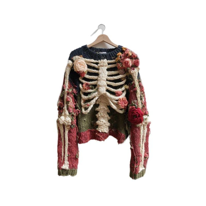 Halloween Bestseller 3D Digital-Print Womens Crew-Neck Loose Sweater