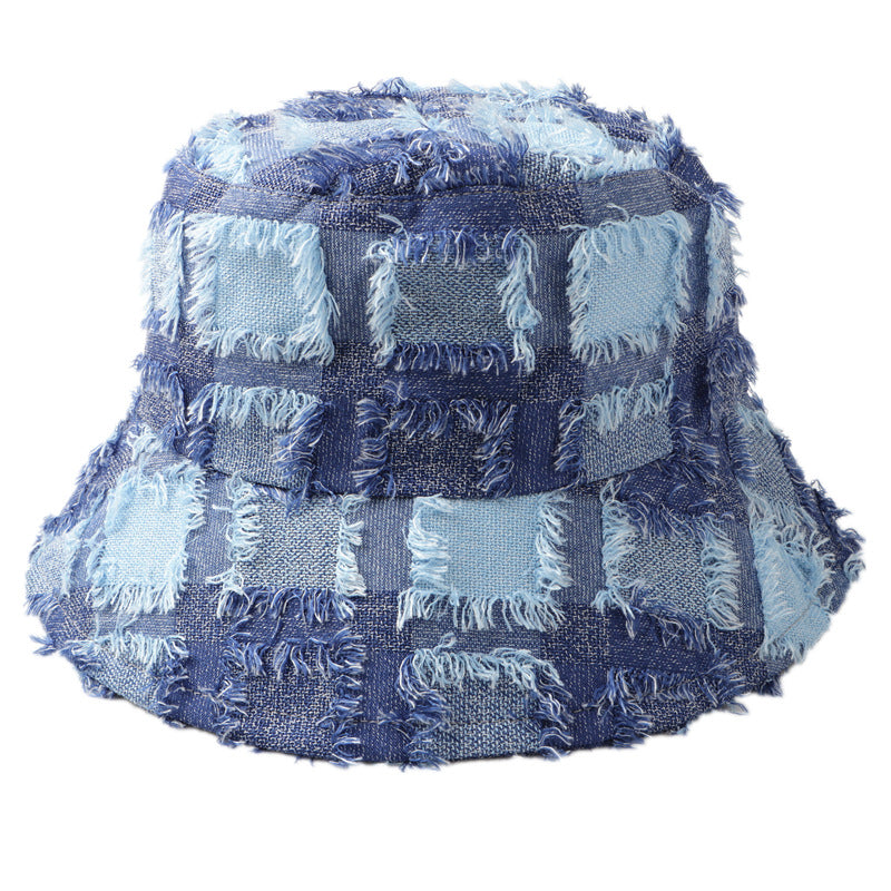 Rugged Plaid Fisherman Hat For Women's New Fashion Casual Sun Protection