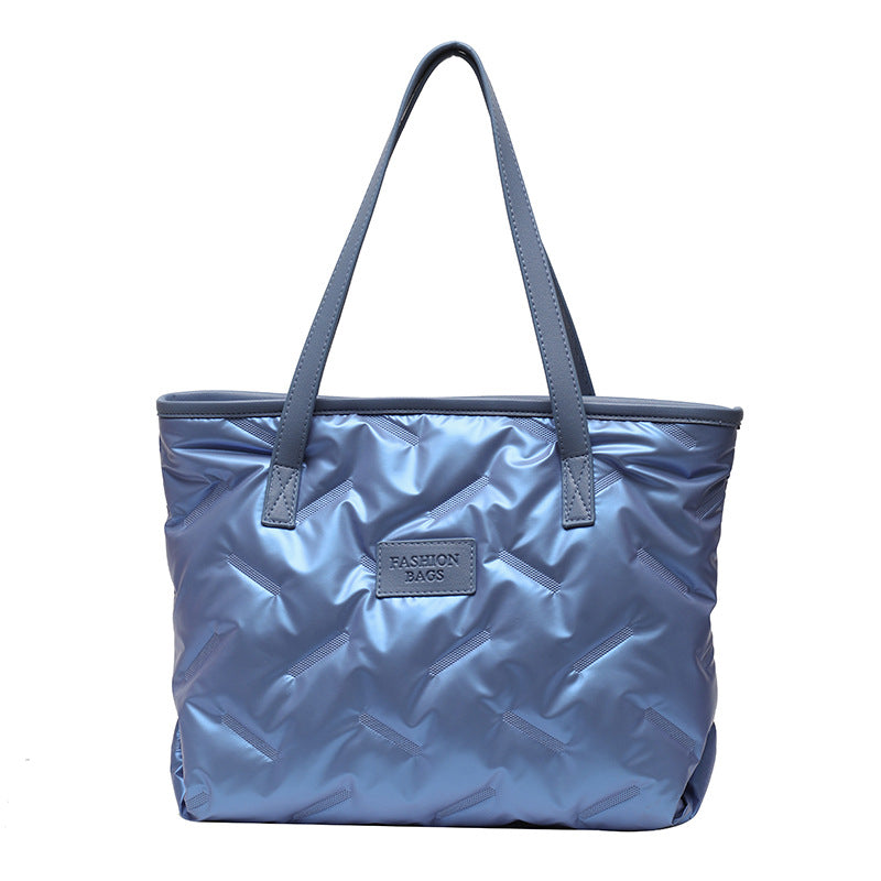 Simple Brightening Down Cotton Filled Tote Bag