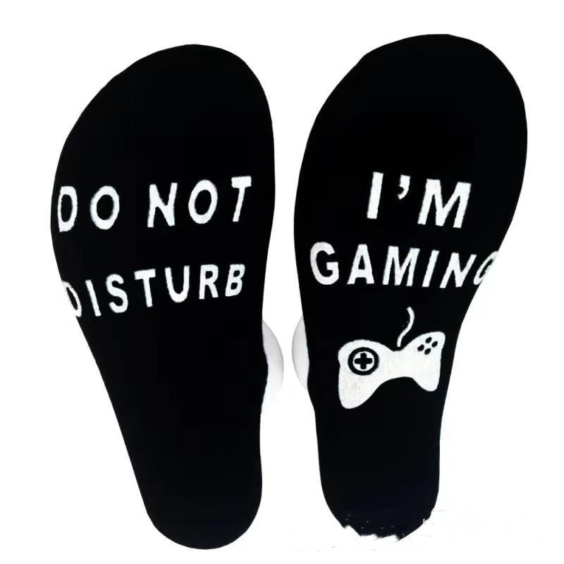 Letter Jacquard Cotton Mid-Calf Length Socks
