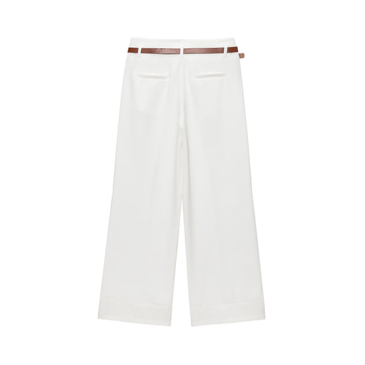 Western Style With Belt Curling Trousers