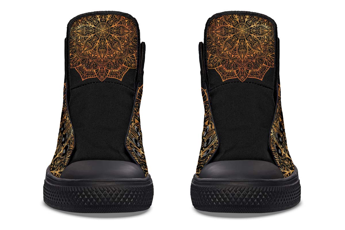 Men's And Women's Fashion Color Printing High-top Canvas Shoes
