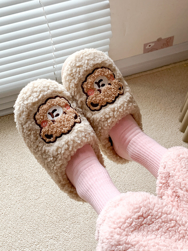 Non-slip Cute Indoor Home Dormitory Plush Couple Slippers