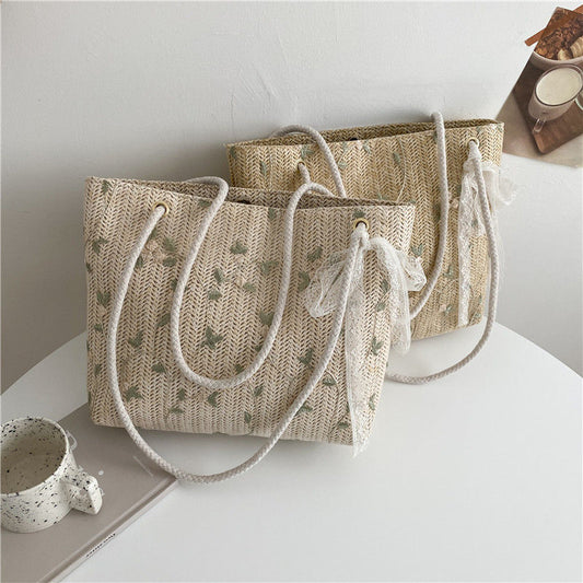 Women's Straw Woven Western Style One Shoulder Underarm Bag