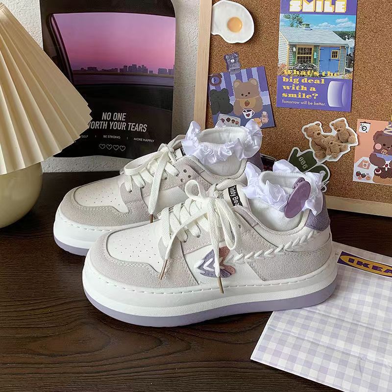 Versatile Thick Sole Little White Shoes Girl