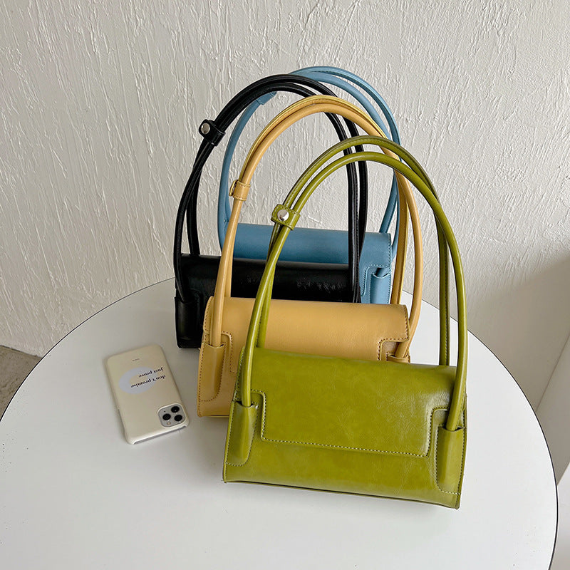 Baguette Bag Clamshell One Shoulder Niche Design All-match Texture Underarm Bag Female