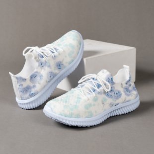 Women's Fashion Casual Flat Lace-up Flying Woven Breathable Sports Shoes