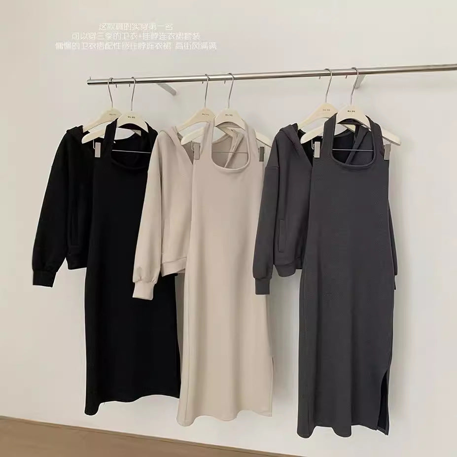 New Korean-style Loose Hoodie Sweatshirt Plus Size Set