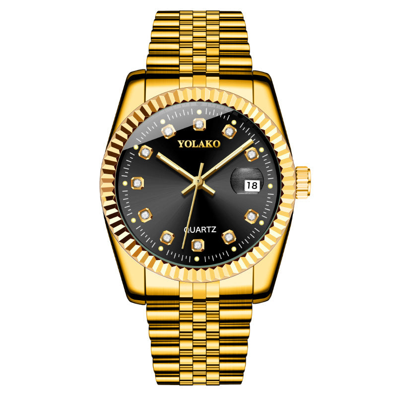Fashion Diamond Men's Steel Strap Watch