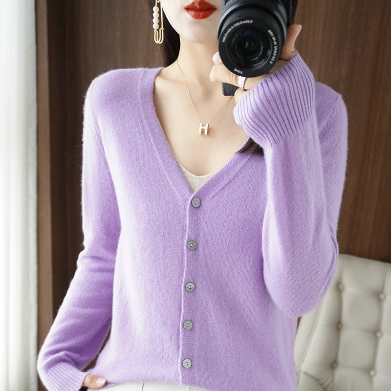 Spring And Summer New V-neck Cardigan Loose Plus Size Women's Clothing