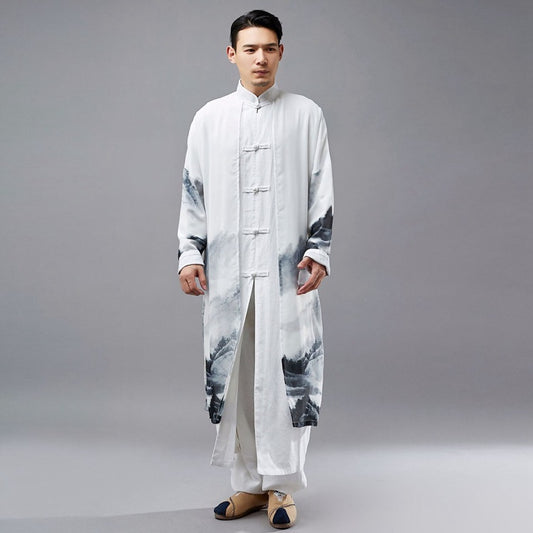 Chinese Style Fake Two Retro Tang Suit Gowns Hanfu Men's Ancient Style Men's Clothing