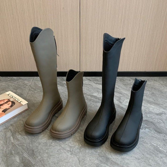 Retro Small Thick-soled Knight Boots Tide