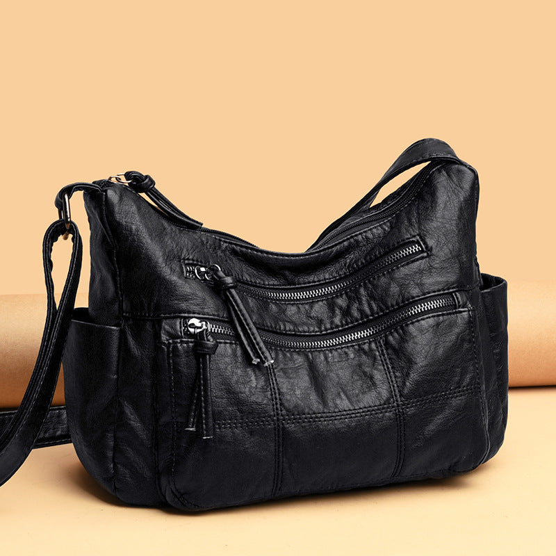 Womens Solid-Color Casual Shoulder Crossbody Bag
