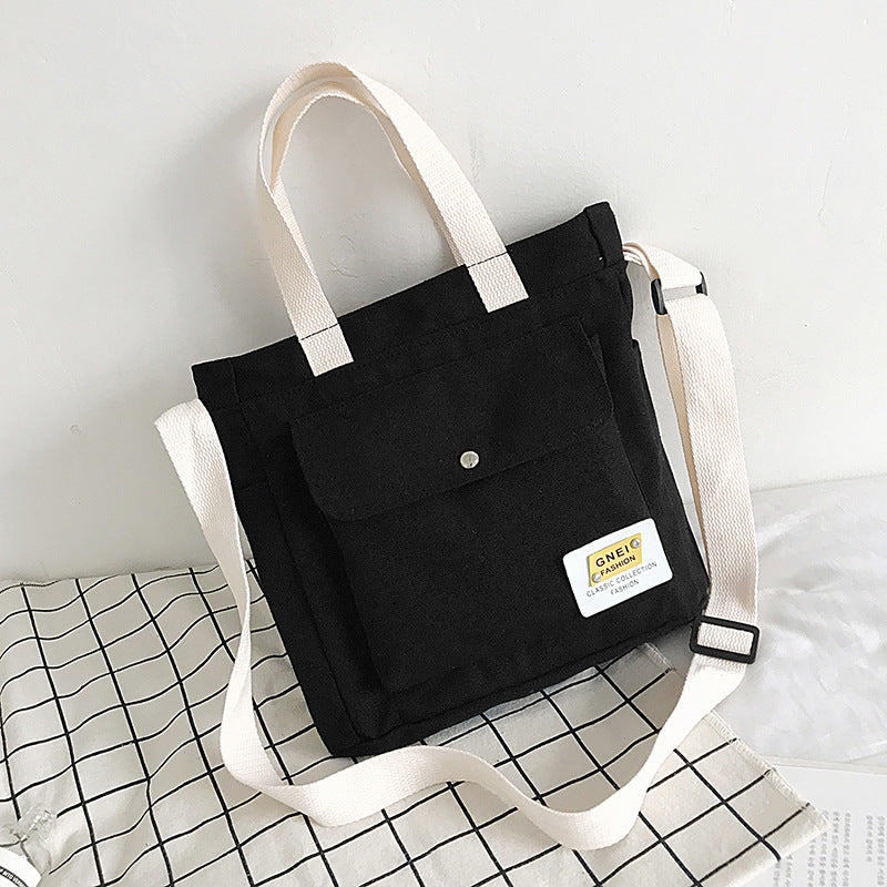 New Style Simple Portable Women's Diagonal Canvas Bag